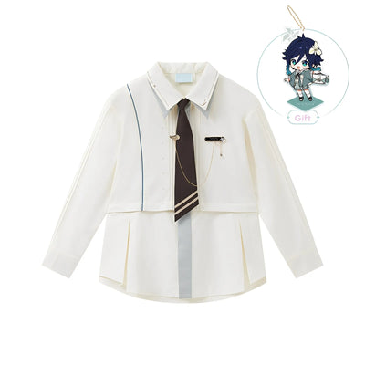 Genshin Impact Venti Impression Series long sleeve shirt white version front view clean background