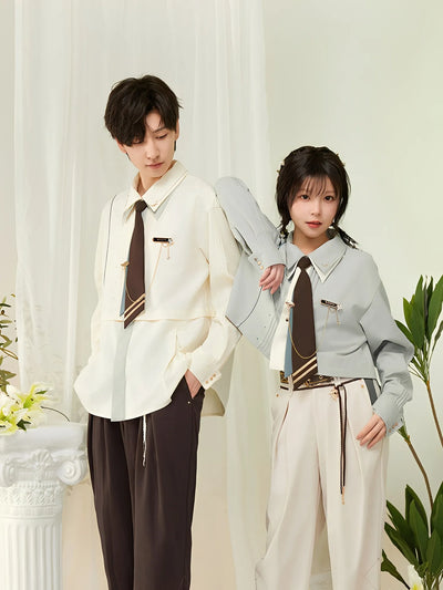 Venti long sleeve shirt white version full outfit styling
