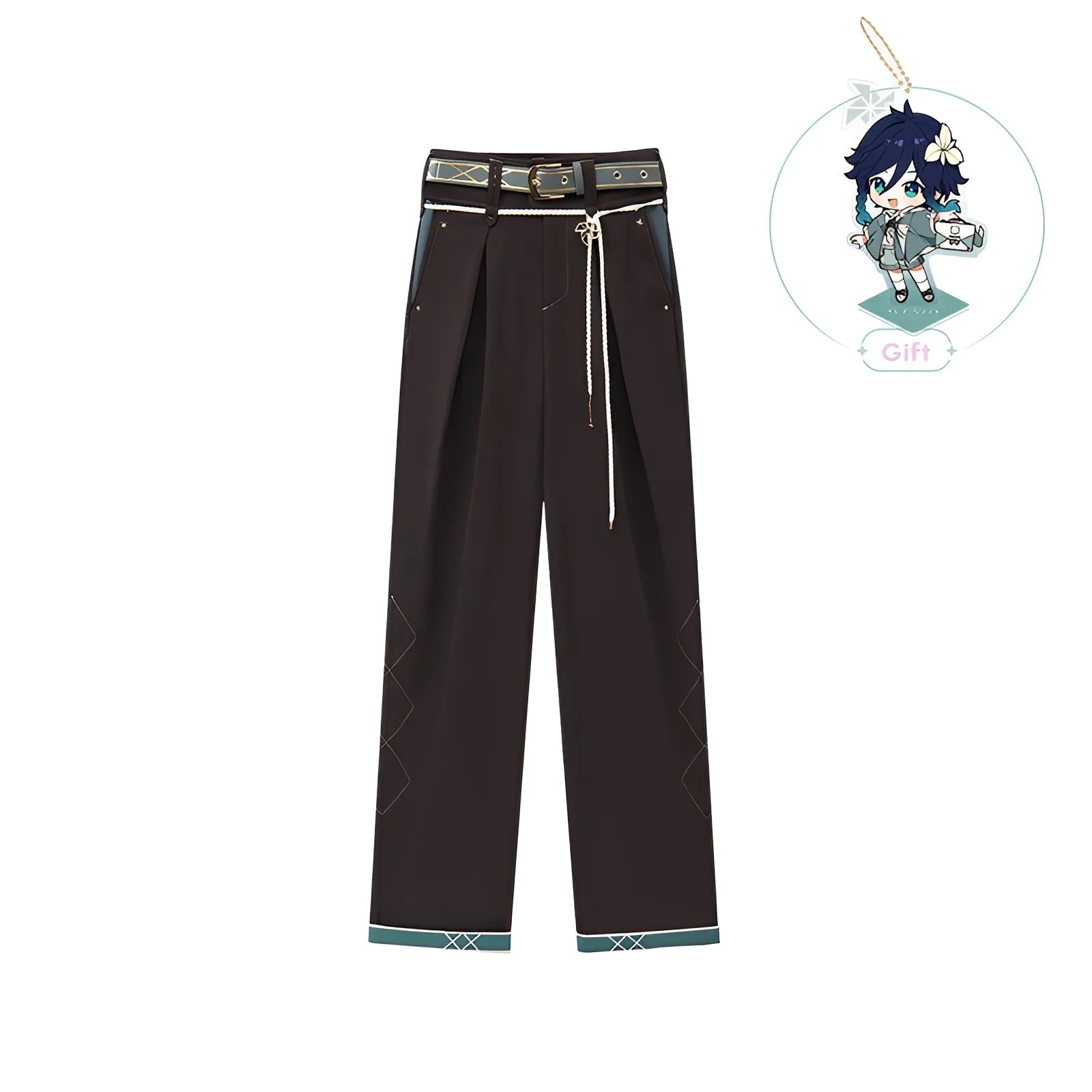 Genshin Impact Venti theme pants brown front view clean background