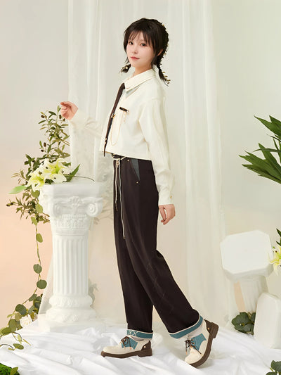 Venti theme pants outfit styling with male and female models