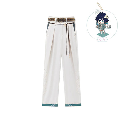 Genshin Impact Venti theme pants white front view clean background