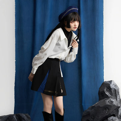 Wanderer cosplay outfit dynamic pose skirt movement