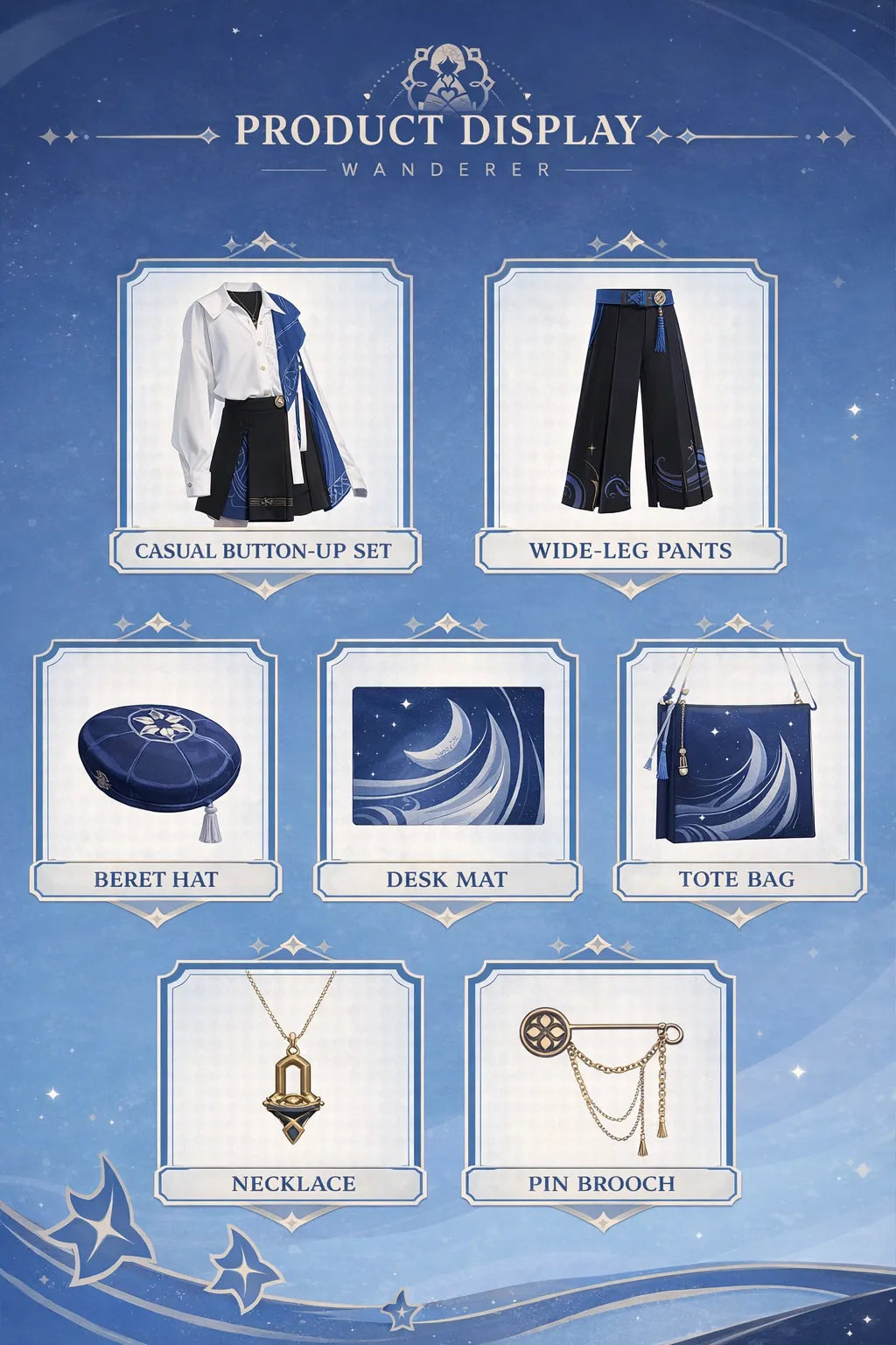 Wanderer outfit tassel and accessory detail close up