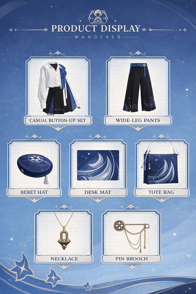 Wanderer outfit tassel and accessory detail close up