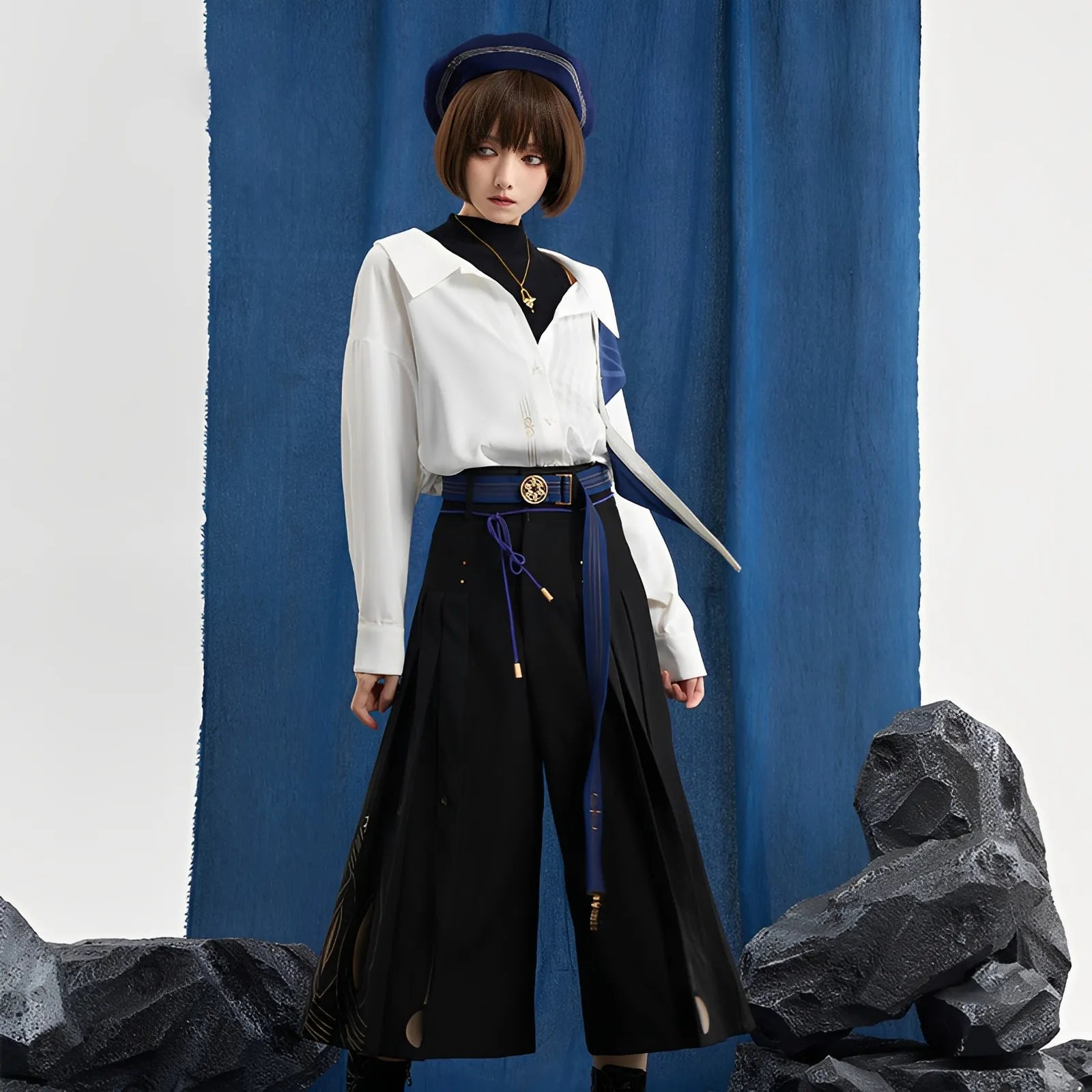 Wanderer wide leg pants cosplay outfit front view
