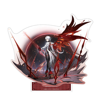 Genshin Wishing Series acrylic stand featuring Arlecchino character display