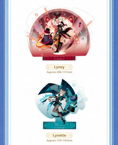 Genshin Impact acrylic stand character variants display layout