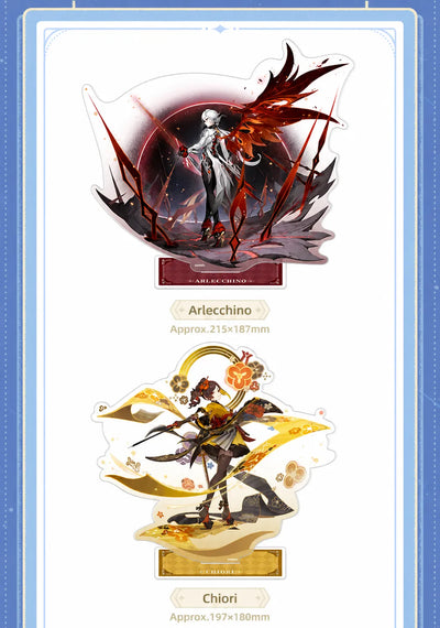 Genshin Impact acrylic stand real product display on desk