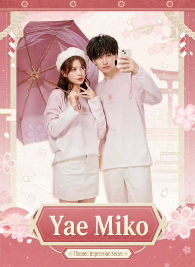 genshin yae miko long sleeve shirt model display front view