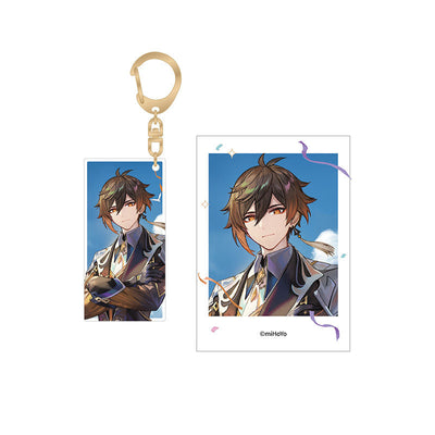 Genshin Impact Zhongli 1st Anniversary keychain and photo set