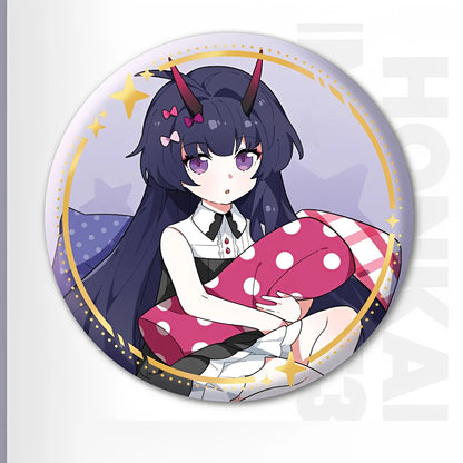 Honkai Impact 3 chibi Herrscher series tinplate badge Raiden Mei Herrscher of Thunder