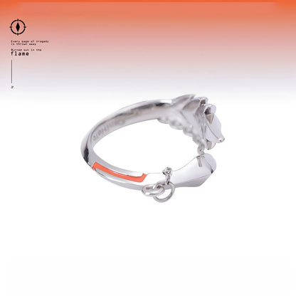 Honkai Impact 3 Flamescion Kiana ring necklace metal texture pendant design close up