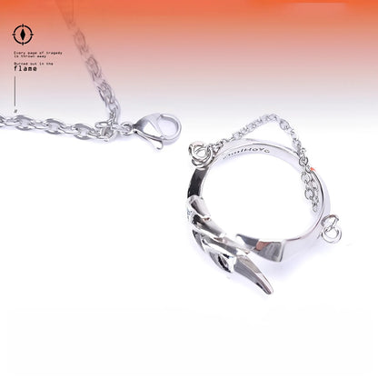 Honkai Impact 3 Herrscher of Flamescion Kiana ring necklace set front view metal pendant