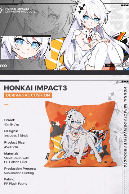 Honkai Impact 3 Herrscher Series plush cushion 45x45 cm short plush fabric with PP cotton filling