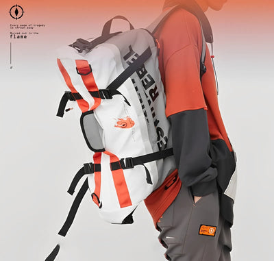 Honkai Impact 3 Herrscher of Flamescion Kiana themed backpack front view with coated oxford fabric design