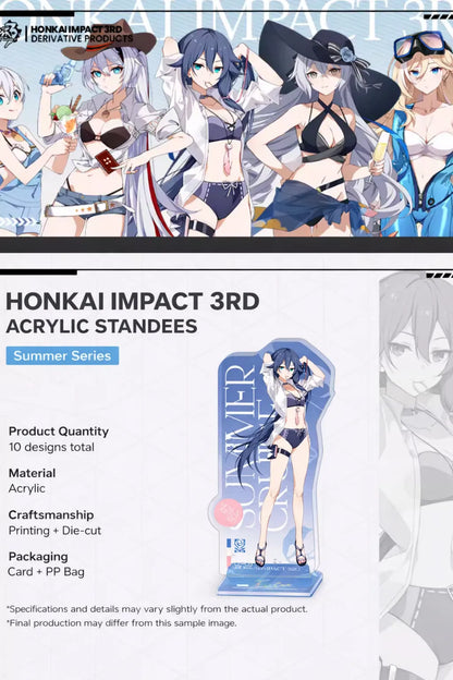 Honkai Impact 3 Leisure Summer Series acrylic stand clear acrylic anime display details