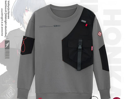 Honkai Impact 3 Midnight Absinthe Natasha grey patchwork sweatshirt anime streetwear design