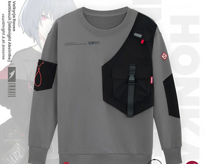 Honkai Impact 3 Midnight Absinthe Natasha grey patchwork sweatshirt anime streetwear design