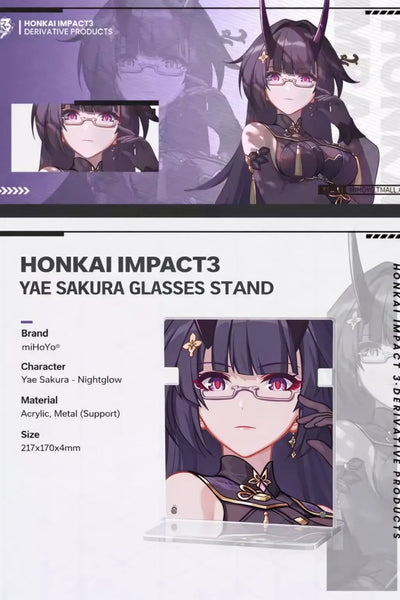 Honkai Impact 3 Raiden Mei acrylic glasses stand material and size details