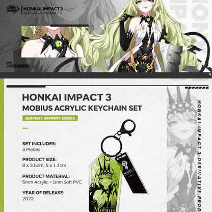 Honkai Impact 3 Serpent Imprint acrylic keychain product details showing size material and design
