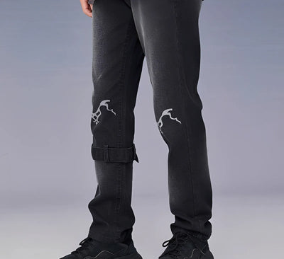 Honkai Impact 3 Starchasm Nyx Seele theme jeans side view stretch washed denim anime streetwear