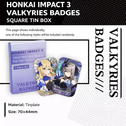 Honkai Impact 3 Valkyrie square badge blind box size detail