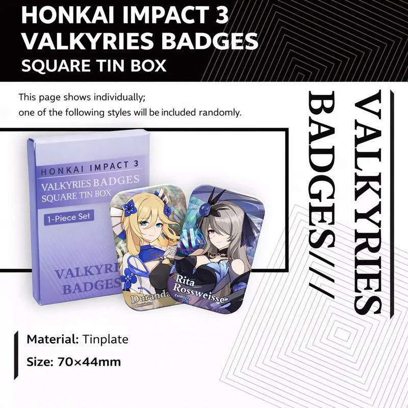 Honkai Impact 3 Valkyrie square badge blind box size detail