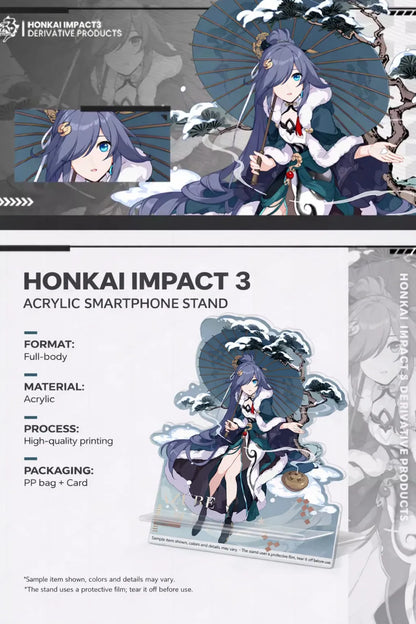 Honkai Impact 3rd acrylic smartphone stand size and product detail