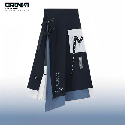 Bronya Silverwing Rebirth long skirt tactical buckle design Honkai Impact 3rd themed apparel detail