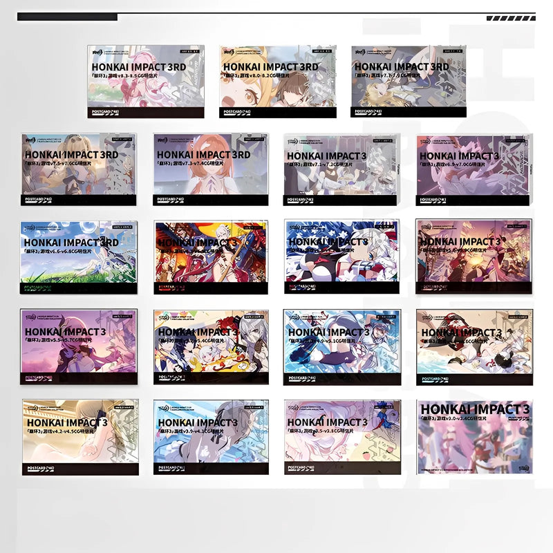 Honkai Impact 3rd CG postcard set vibrant anime artwork