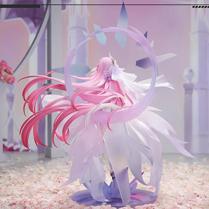 Back view of Honkai Impact 3rd Elysia 1/7 scale figure showcasing layered dress sculpt and circular halo structure