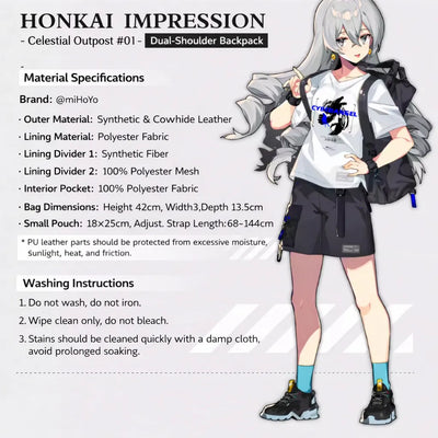 Honkai Impact 3rd Honkai Impression Angel Refactoring Tote Backpack Lifestyle Display
