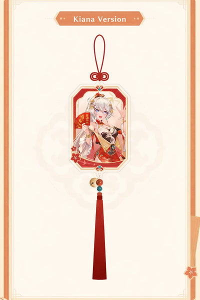 Official Honkai Impact 3rd Kiana acrylic charm with Chinese knot and tassel detail