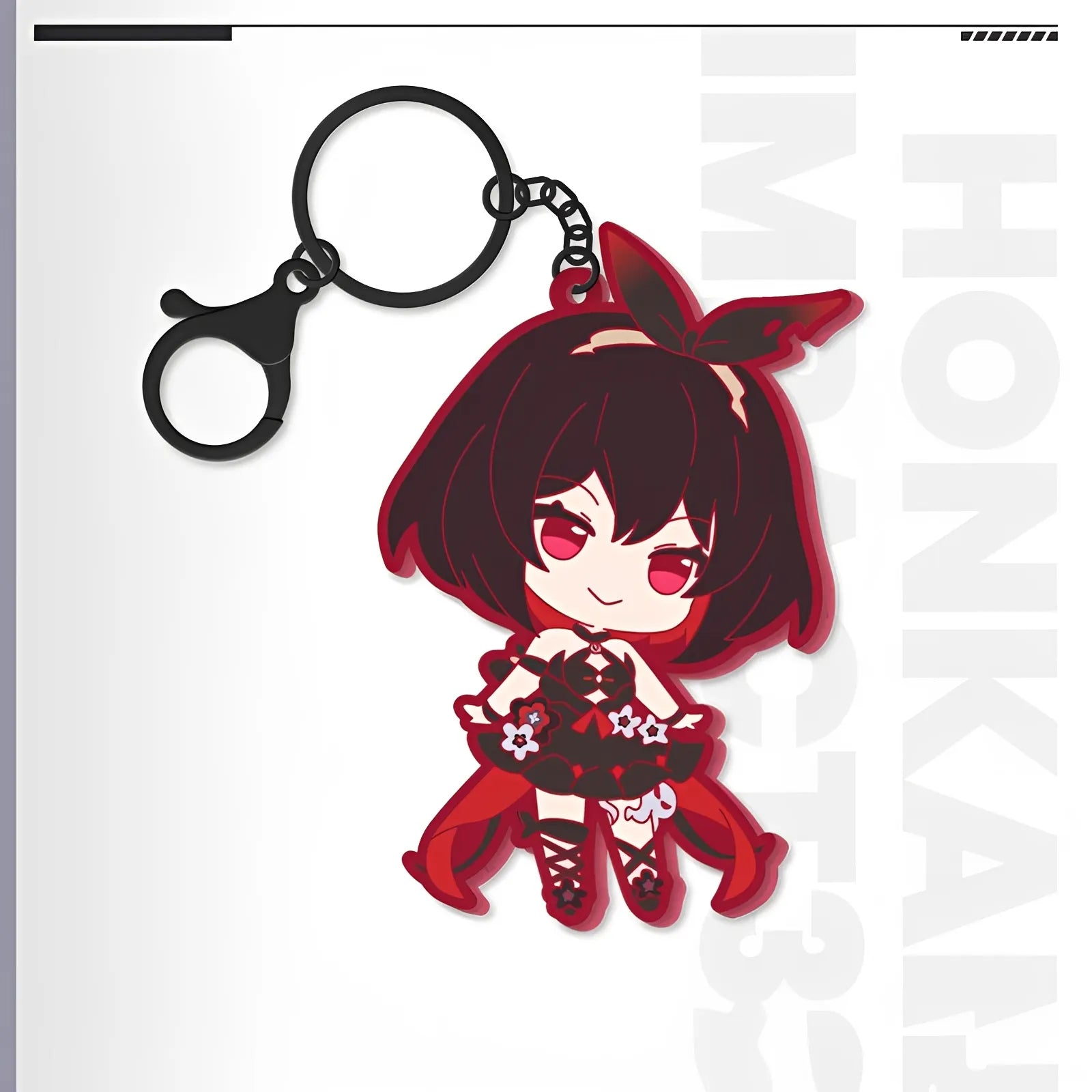 Honkai Impact 3rd Seele Vollerei black version chibi rubber keychain