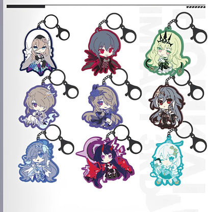 Close-up detail of Honkai Impact 3rd soft rubber keychain showing material texture and craftsmanship