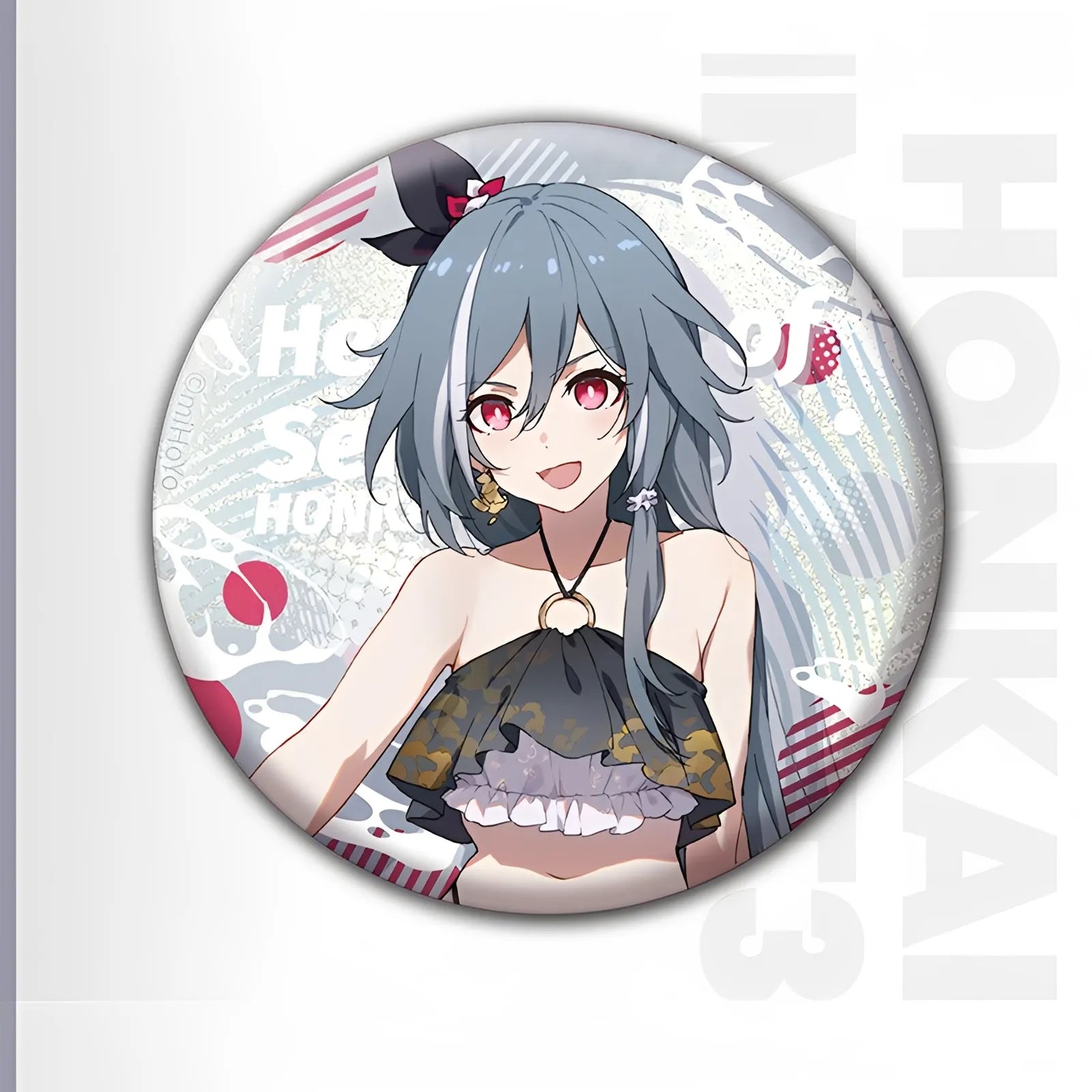 Honkai Impact 3rd Summer Series tinplate badge featuring Herrscher of Sentience character artwork collectible anime metal badge