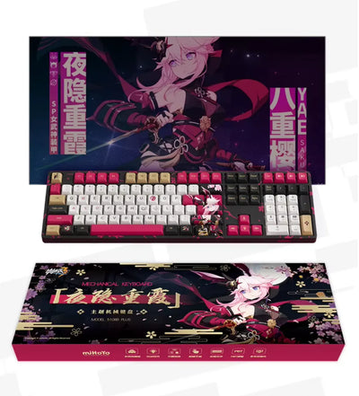 Honkai Impact 3rd Yae Sakura Mechanical Keyboard Anime Gaming Desk Setup