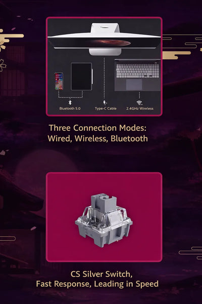 Honkai Impact 3rd Yae Sakura Mechanical Keyboard RGB Lighting Effect