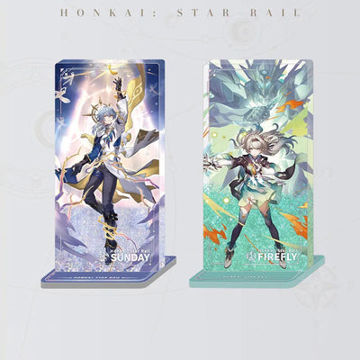 Cyrene, Sunday, and Firefly Character Artwork Series Glitter Sand Acrylic Standees