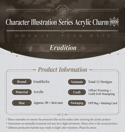 Honkai: Star Rail Character Artwork Series Erudition acrylic charm product information