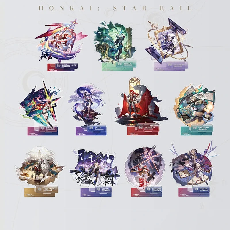 Honkai: Star Rail Character Artwork Series Erudition Acrylic Standees featuring multiple character designs