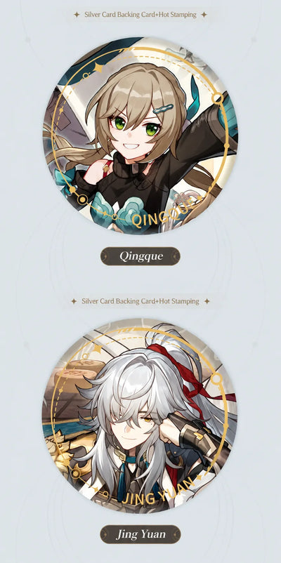 Qingque and Jing Yuan Character Artwork Series Erudition Badge designs