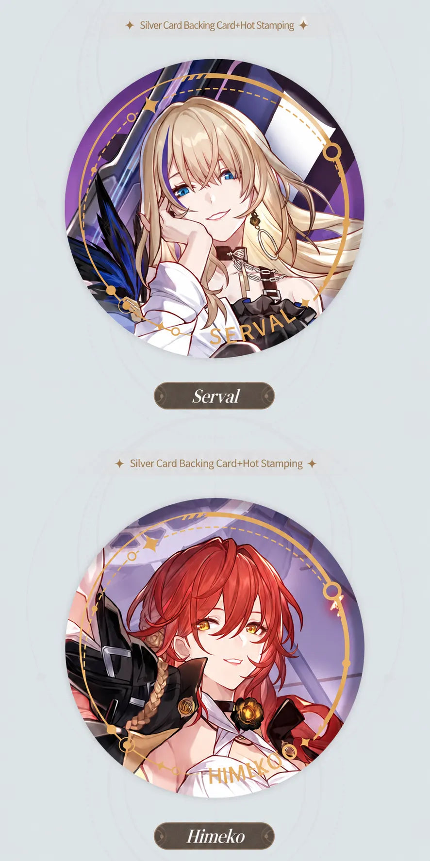Serval and Himeko Character Artwork Series Erudition Badge designs