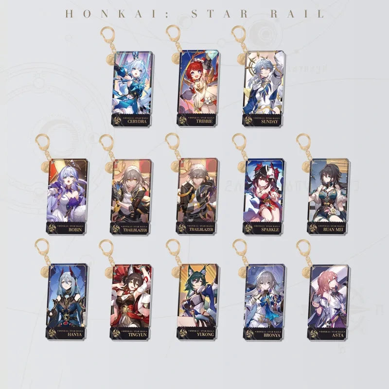 Honkai: Star Rail Character Artwork Series Harmony Acrylic Charms featuring 13 character designs