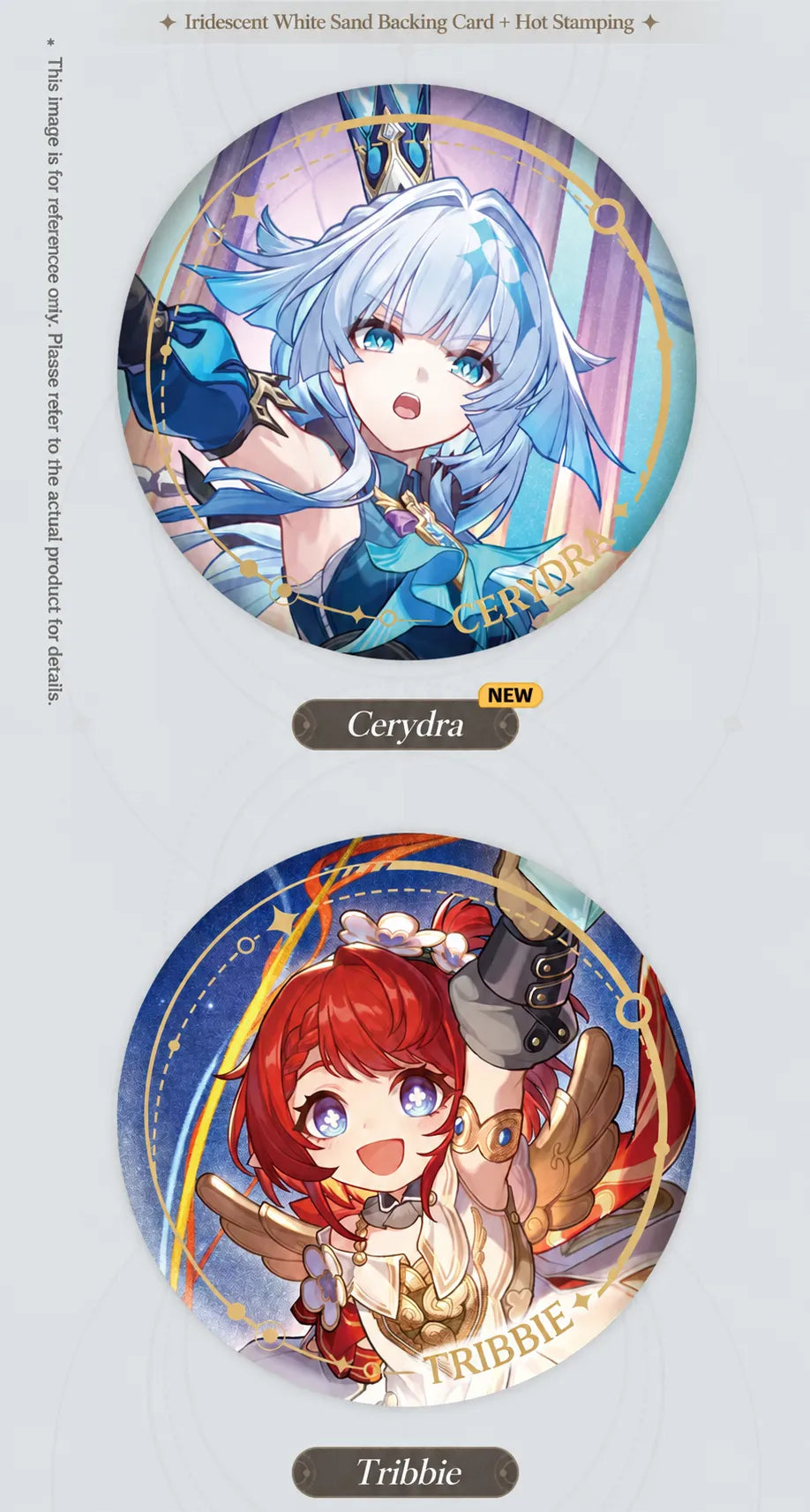 Cerydra and Tribbie Character Artwork Series Harmony Badge designs