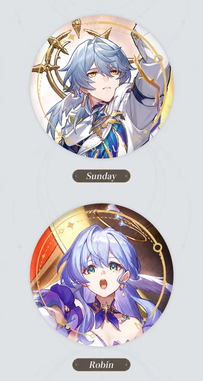 Sunday and Robin Character Artwork Series Harmony Badge designs