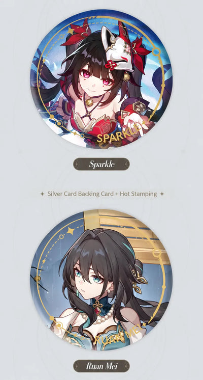 Sparkle and Ruan Mei Character Artwork Series Harmony Badge designs