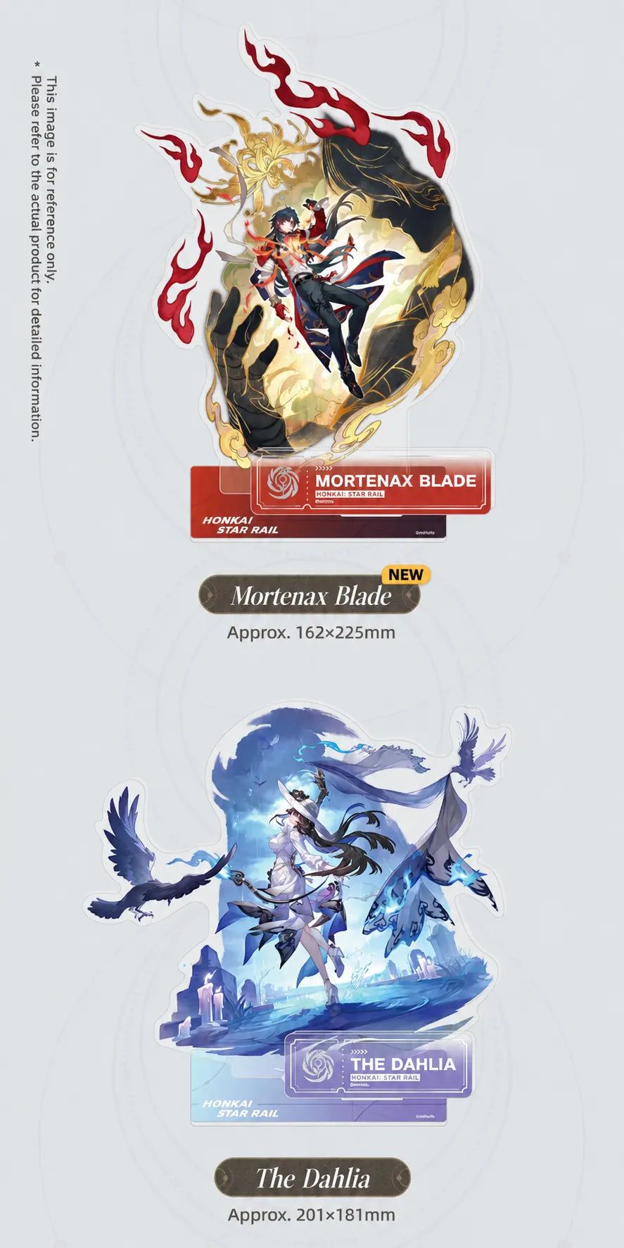 Mortenax Blade and The Dahlia Nihility acrylic standee details