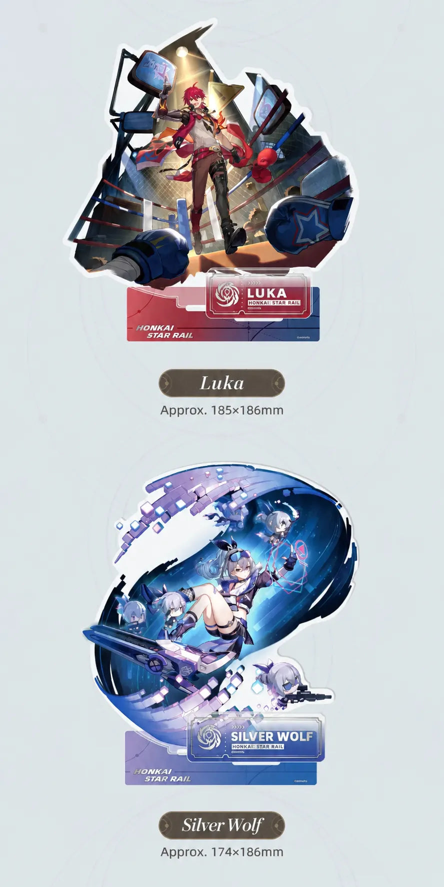 Luka and Silver Wolf Nihility acrylic standee details
