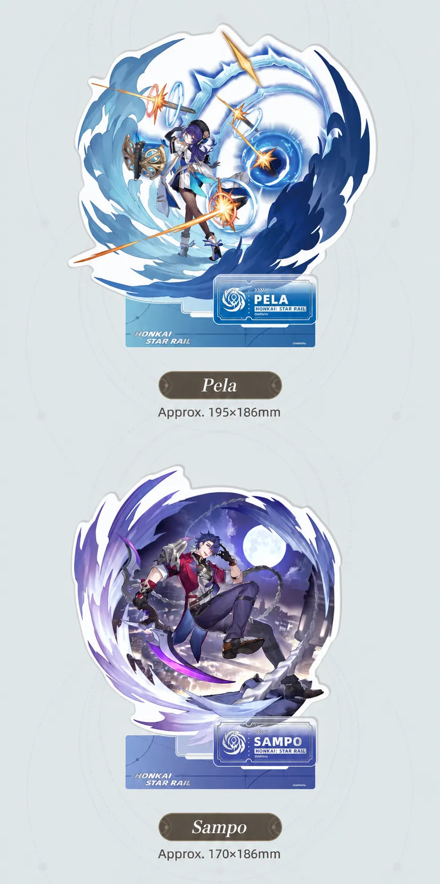 Pela and Sampo Nihility acrylic standee details